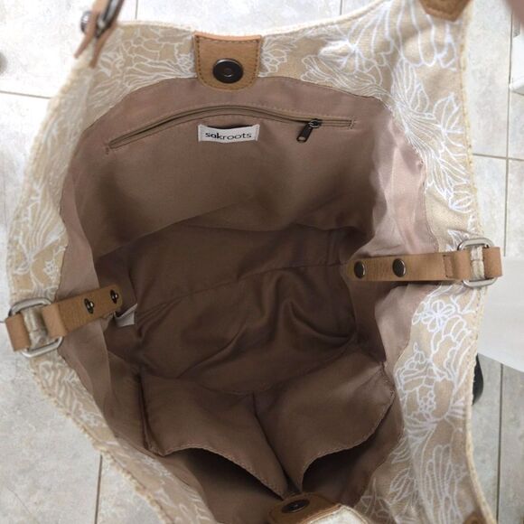 Sakroots Women's Roma Straw Small Shopper Like New Boho Bucket Bag - Picture 3 of 7